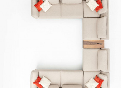 Sofa Beige Living Room Upholstered Sofa Design Modern Corner Sofa U-Shape New